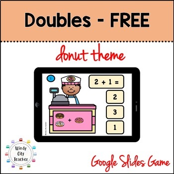 Preview of Doubles - Distance Learning - Math Facts Google Slides Game - Free