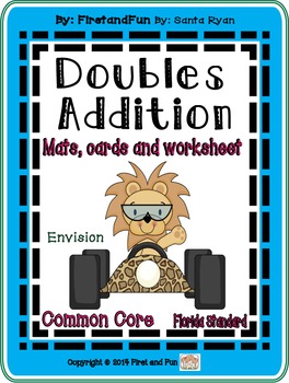 Preview of Doubles Addition Common Core MAFS  Mat  worksheets flashcards games
