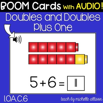 Preview of Math Boom Cards - Doubles Facts and Addition Strategies to Add within 20