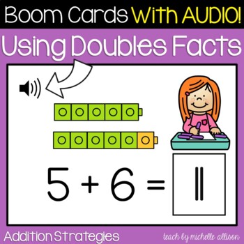 Preview of Doubles Facts | Doubles Plus One | Addition Strategies | Math Boom Cards