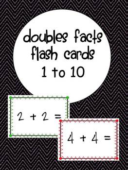 Preview of Doubles Facts Flash Cards 1 to 10