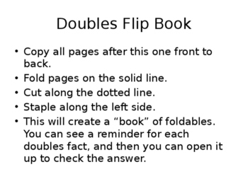 Preview of Doubles Facts Interactive Book