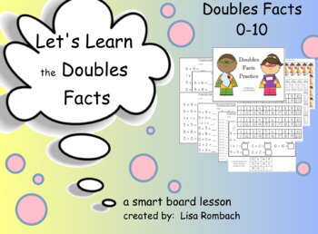 Preview of Doubles Facts Math Smart Board Lesson Primary Grades
