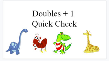 Preview of Doubles Plus One Math Check In