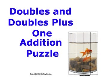 Preview of Doubles and Doubles Plus One Addition Picture Puzzle (Fish)