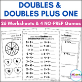 Doubles and Doubles Plus One - Worksheets and NO-PREP Games