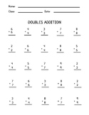 Doubles and Near Doubles Worksheet