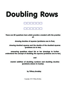 Preview of Doubling Rows: addition of doubles and doubling doubles; mental addition too