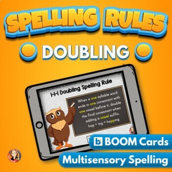 Preview of Doubling Spelling Rule Digital Boom Task Cards