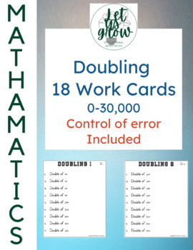 Preview of Doubling Work Cards 0-30,000 with Control of Error