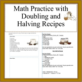 Doubling and Halving Recipes Worksheets
