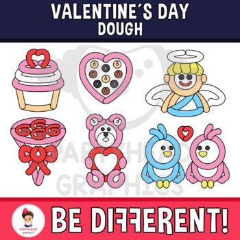 Preview of Play Dough Clipart Playdough Valentine's Day Holidays Fine Motor Skills