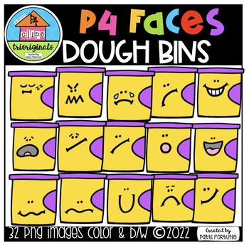 Preview of Dough FACES / EMOTIONS (P4Clips Trioriginals) FEELINGS CLIPART