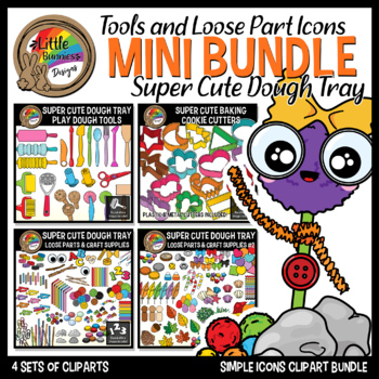 Preview of Dough Tray Icons Clipart | Loose Parts, Tools and Manipulatives Mini Bundle