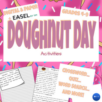 Preview of Doughnut Day NO PREP Passage & Activities
