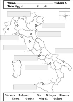 Preview of Dove abiti? Mappa d'Italia Map of Italy Information Gap Virtual Hybrid In-Person