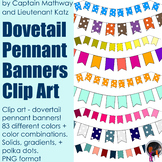 Dovetail Pennant Flag Clip Art - PNG format - 300 dpi