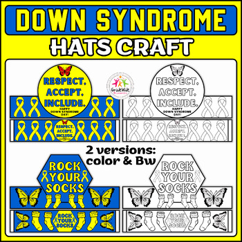 Preview of Down Syndrome Day Hat Activity: Rock Your Socks Headdress Headband Crown
