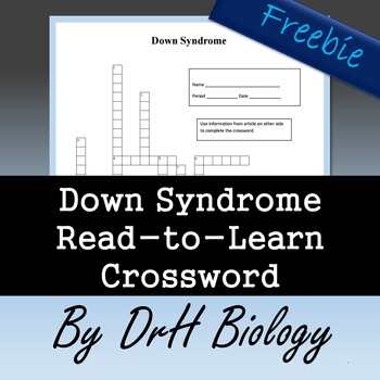 Preview of Down Syndrome Read-to-Learn Crossword