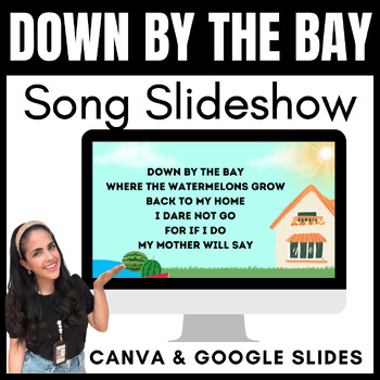 Preview of Down by the Bay Song Music Slideshow | For Canva, Google Slides, & PowerPoint