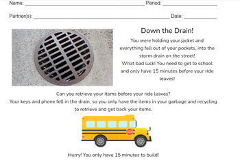 Preview of Down the Drain STEM Challenge