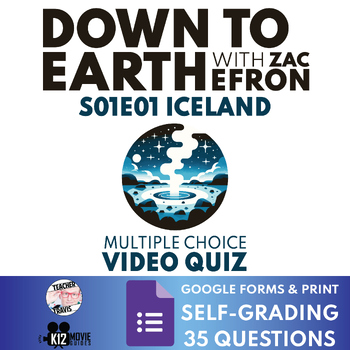Preview of Down to Earth with Zac Efron S01E01 Iceland Video Quiz | Self-Grading | FREE!