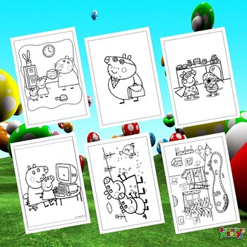 Speed Coloring Peppa Pig Activity Pages! Family Fun Activities for