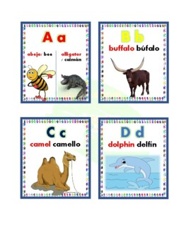 Preview of Downloadable Alphabet Bilingual for preschoolers