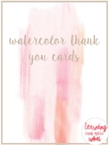 Downloadable  Watercolor Thank you Cards