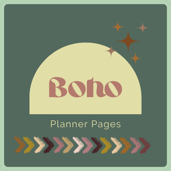 Preview of Downoald : Boho planner 2024 Graphic organizer + classroom