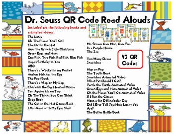 Preview of Dr. Seuss QR Code Read Alouds (Read Across America)