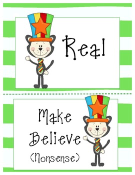 Dr. Seuss Inspired Dr. Cat Activities: Vowels, Real/Make Believe