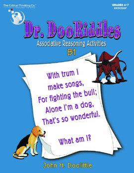Preview of Dr. DooRiddles B1: Fun Associative Reasoning Riddle Activities for Grades 4-7
