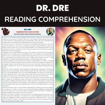 Preview of Dr Dre Biography Reading Passage for Black History Month | Hip-hop Music