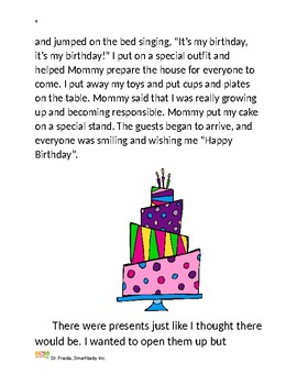 Dr. Fraida: Self Regulation Paired Birthday Social Story by Smartbaby Inc