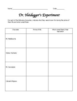 dr heidegger's experiment answers