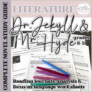 Preview of Dr. Jekyll and Mr. Hyde Novel Study Guide with Answer Key