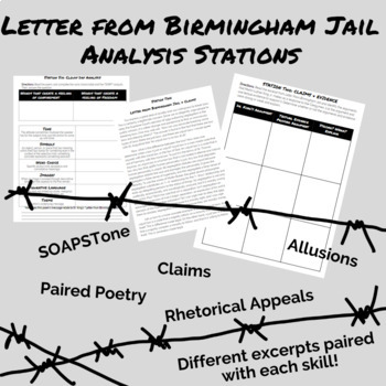 Preview of Dr. King's "Letter from Birmingham Jail" Analysis Stations!