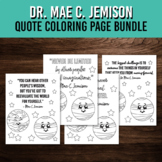Dr. Mae C. Jemison Quote Coloring Page Bundle | Black Hist