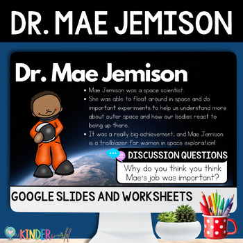 Preview of Dr. Mae Jemison Lesson Google Slides & Worksheets