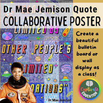 Preview of Mae Jemison Quote Collaborative Poster Womens Black History Month Bulletin Board