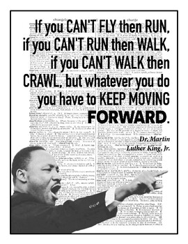 Preview of Inspirational Quote Wall Art PDF - King "Keep Moving Forward" v. 1