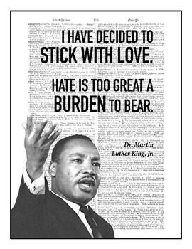 Preview of Inspirational Quote Wall Art PDF - King "Stick with Love" v. 1