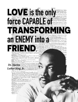 Preview of Inspirational Quote Wall Art PDF - King "Transforming Enemy" v. 2