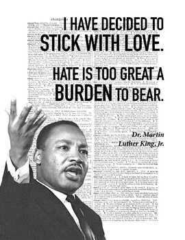 Preview of Inspirational Quote Wall Art PDF - King "Stick with Love" v. 2