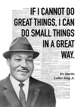 Preview of Inspirational Quote Wall Art PDF - King "Do Small Things" v. 2