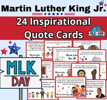 Preview of Dr. Martin Luther King Jr. - 24 Inspirational Quote Cards for MLK Day -Printable