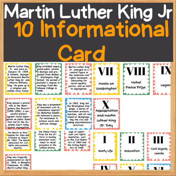 Preview of Dr. Martin Luther King, Jr Activities MLK Day  10 Informational Card