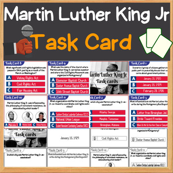 Preview of Dr. Martin Luther King, Jr Activities MLK Day - 20 Task Cards Trivia Game
