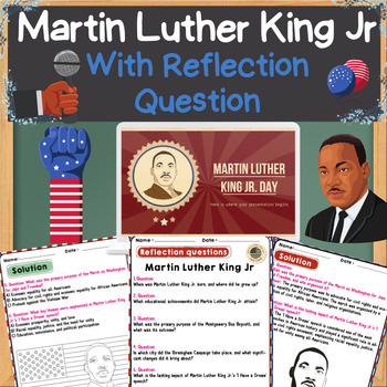 Preview of Dr. Martin Luther King, Jr Activities MLK Day slideshows with reflcetion questio